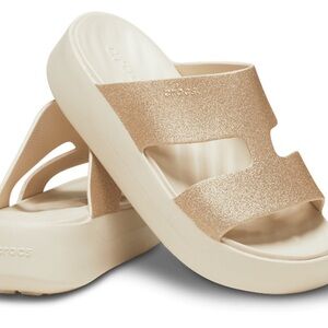 CROCS Getaway Platform Glitter H-Strap women size 8 New